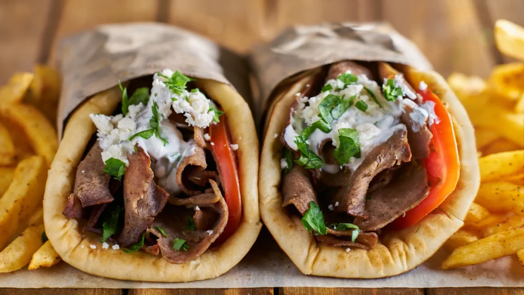 Two gyros wraps